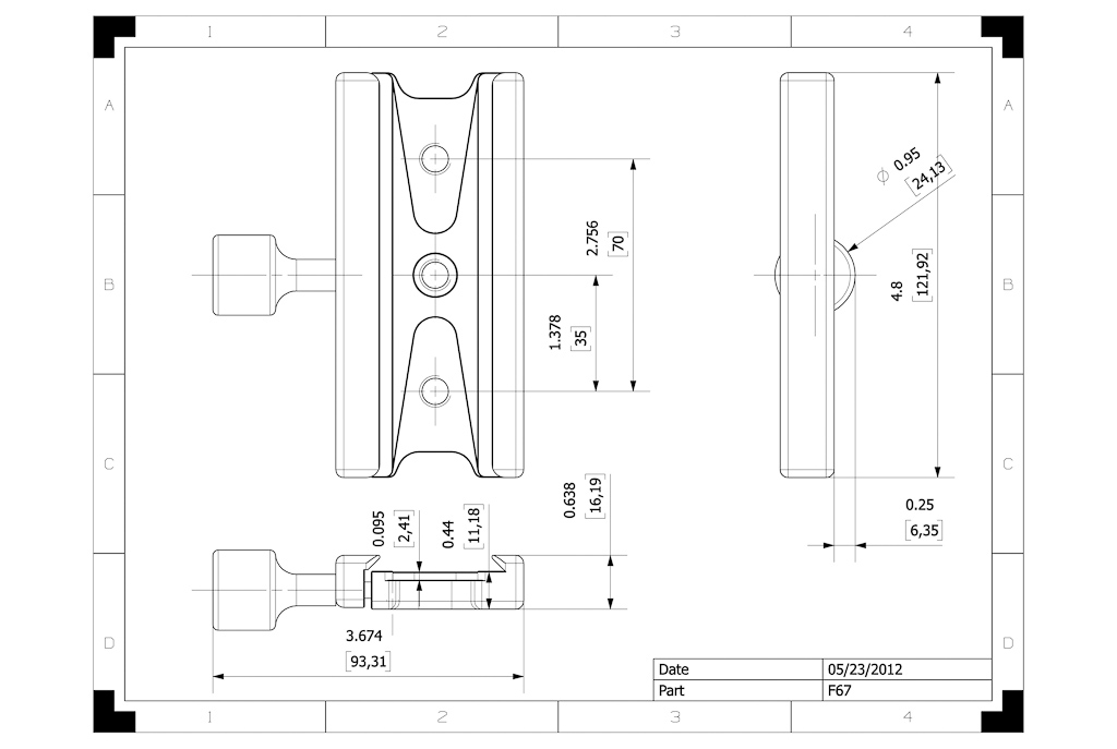 4.8 inch arca swiss type clamp 4 kirk markins wimberley acratech foba